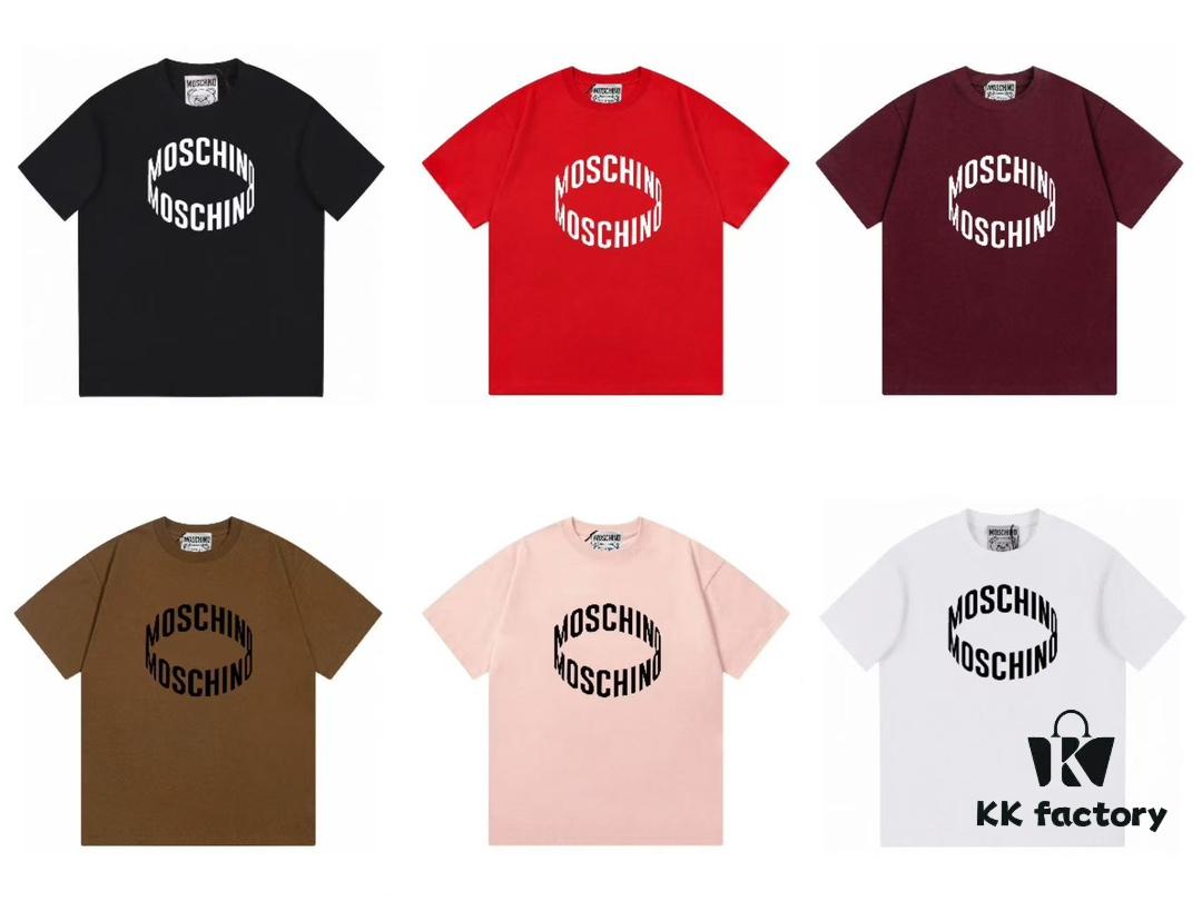 Moschino 2025 New Arrival 3D Letter Logo Unisex Short Sleeve T-Shirt