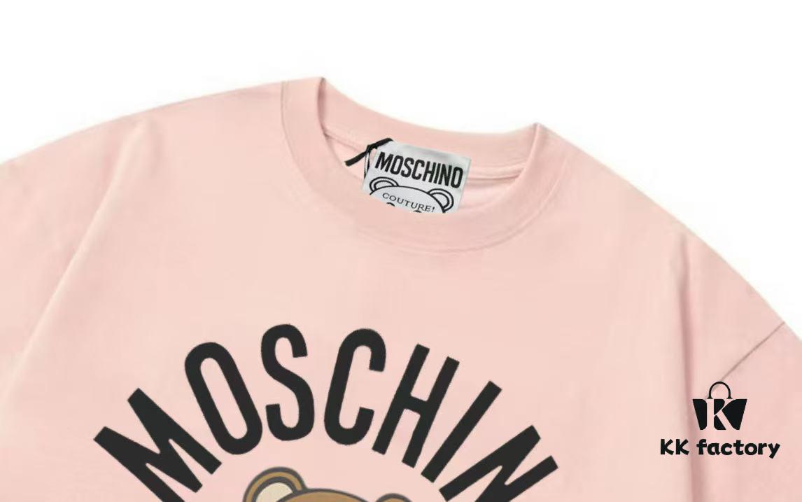 Moschino 2025 New Arrival Teddy Bear 🐻 Letter Logo Unisex Short Sleeve T-Shirt