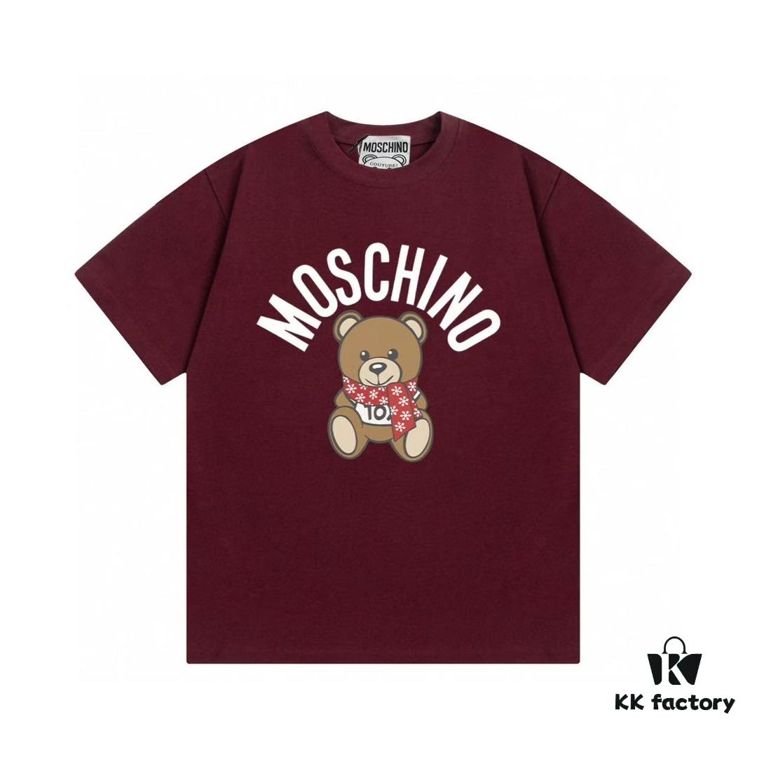 Moschino 2025 New Arrival Teddy Bear 🐻 Letter Logo Unisex Short Sleeve T-Shirt