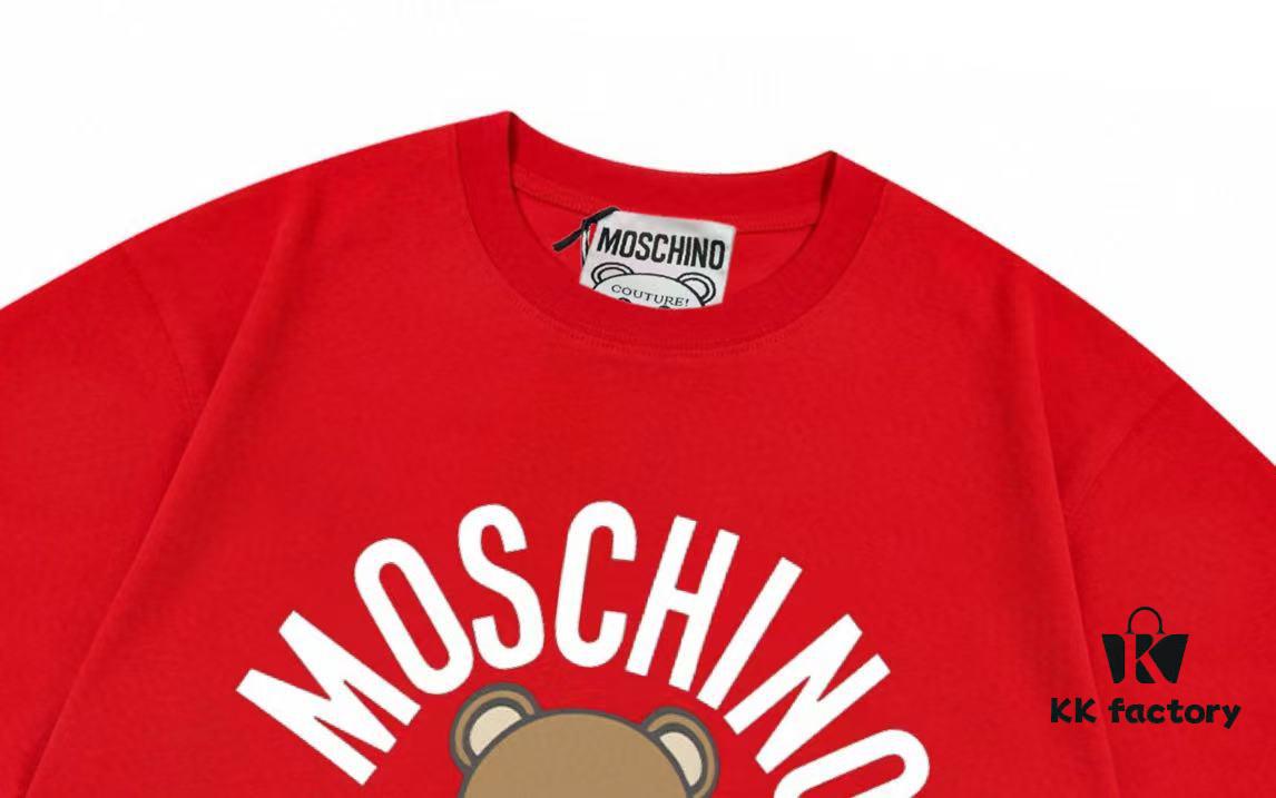 Moschino 2025 New Arrival Teddy Bear 🐻 Letter Logo Unisex Short Sleeve T-Shirt