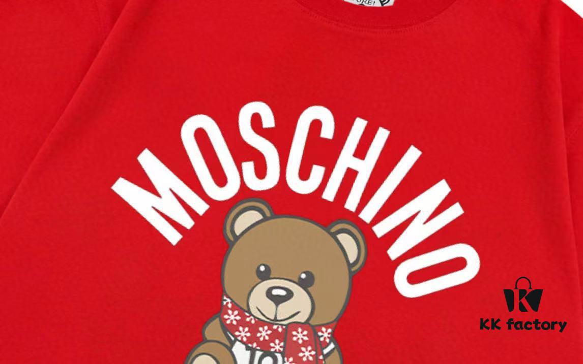 Moschino 2025 New Arrival Teddy Bear 🐻 Letter Logo Unisex Short Sleeve T-Shirt