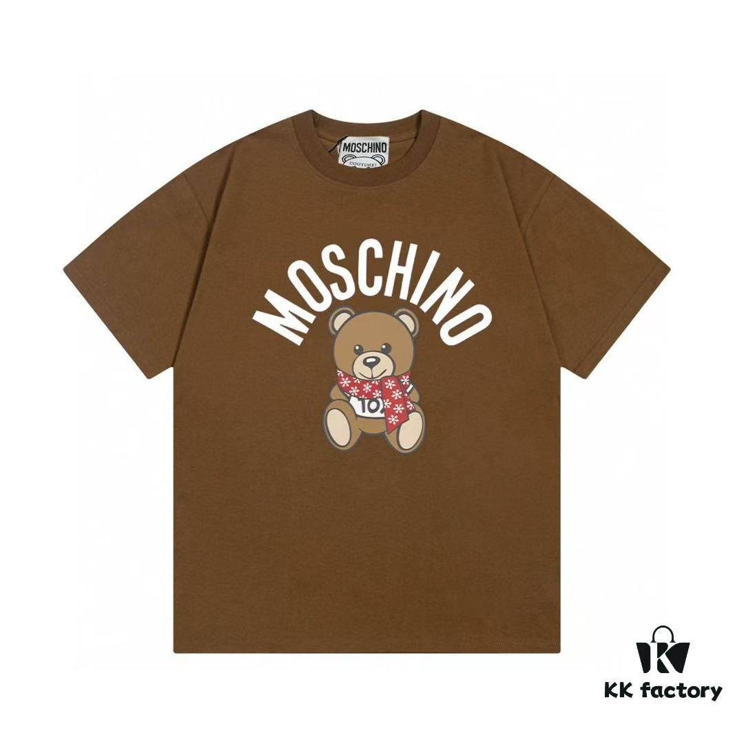 Moschino 2025 New Arrival Teddy Bear 🐻 Letter Logo Unisex Short Sleeve T-Shirt