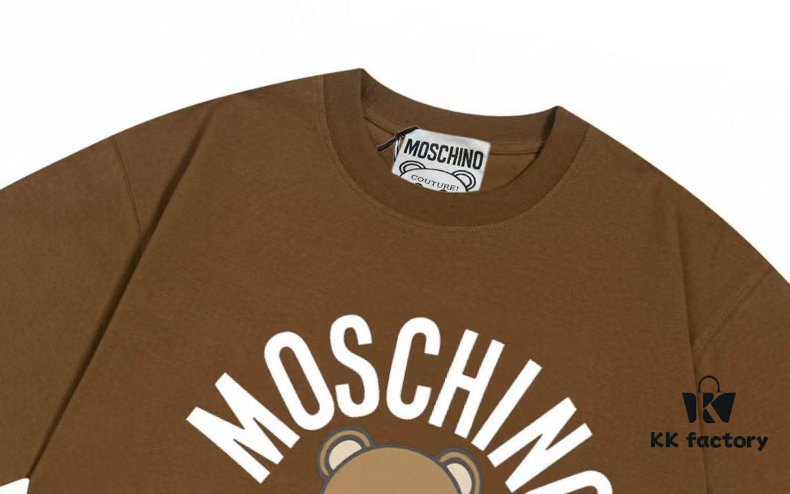 Moschino 2025 New Arrival Teddy Bear 🐻 Letter Logo Unisex Short Sleeve T-Shirt