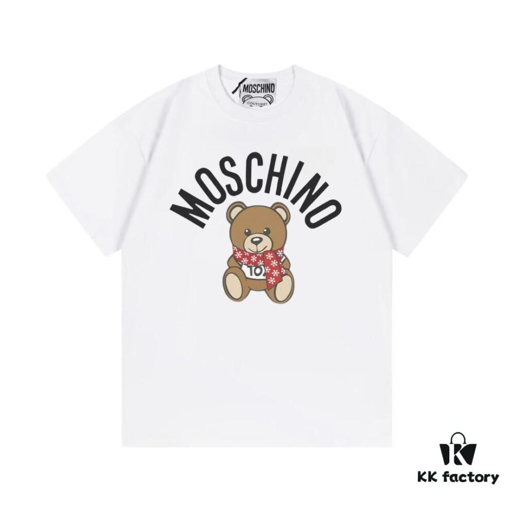 Moschino 2025 New Arrival Teddy Bear 🐻 Letter Logo Unisex Short Sleeve T-Shirt