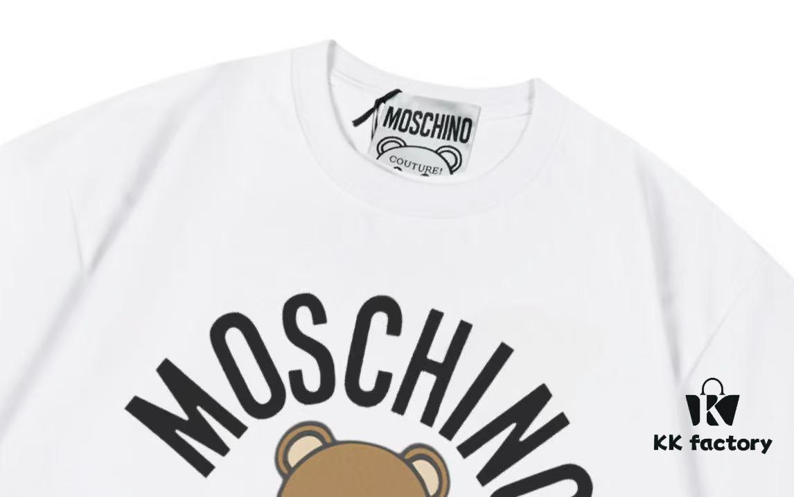 Moschino 2025 New Arrival Teddy Bear 🐻 Letter Logo Unisex Short Sleeve T-Shirt