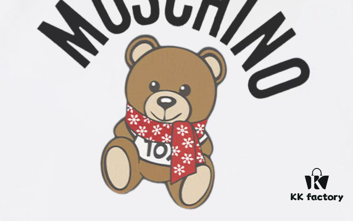 Moschino 2025 New Arrival Teddy Bear 🐻 Letter Logo Unisex Short Sleeve T-Shirt