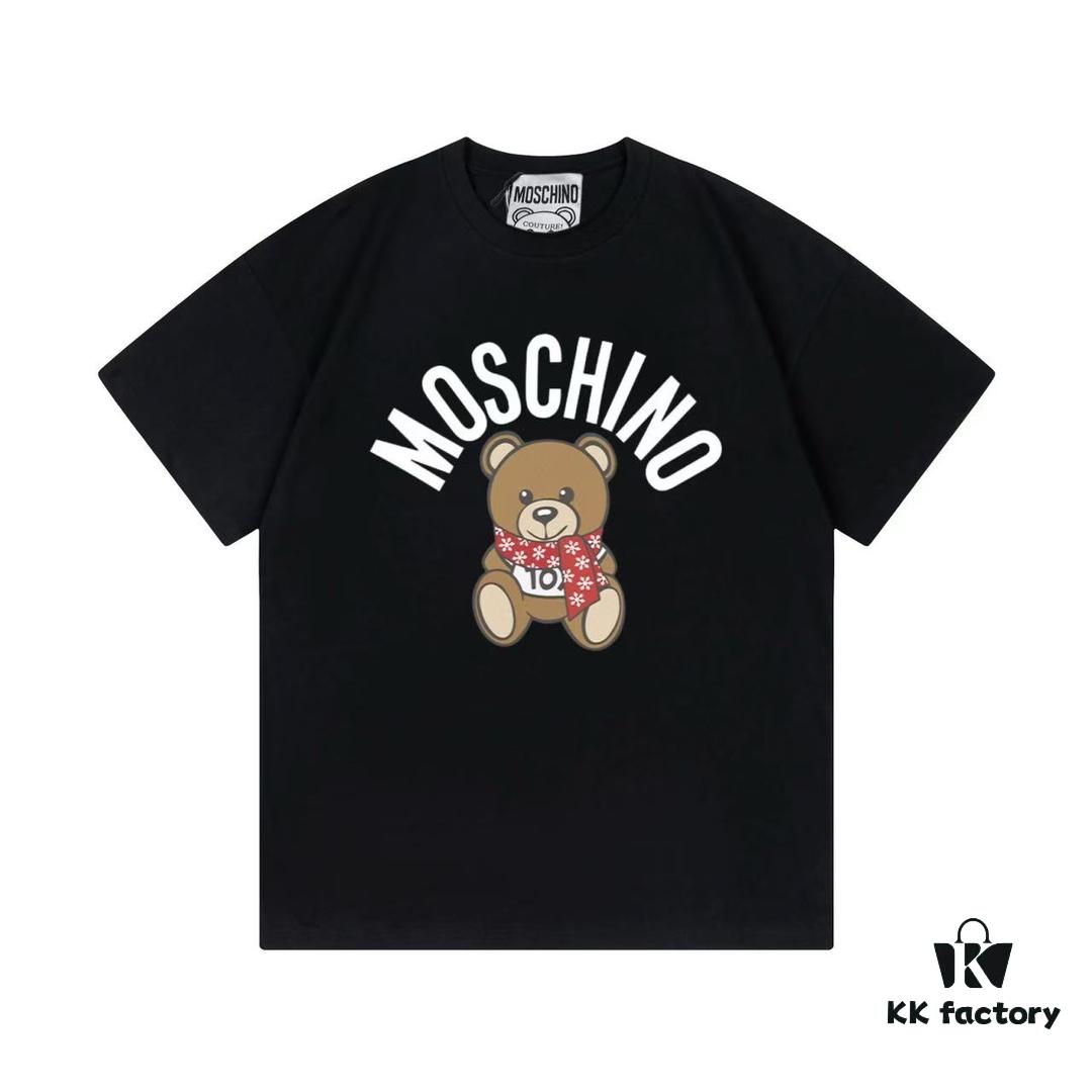 Moschino 2025 New Arrival Teddy Bear 🐻 Letter Logo Unisex Short Sleeve T-Shirt