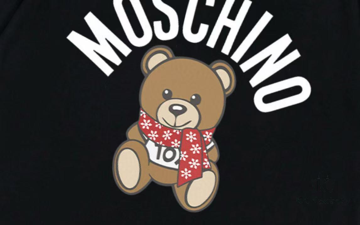 Moschino 2025 New Arrival Teddy Bear 🐻 Letter Logo Unisex Short Sleeve T-Shirt