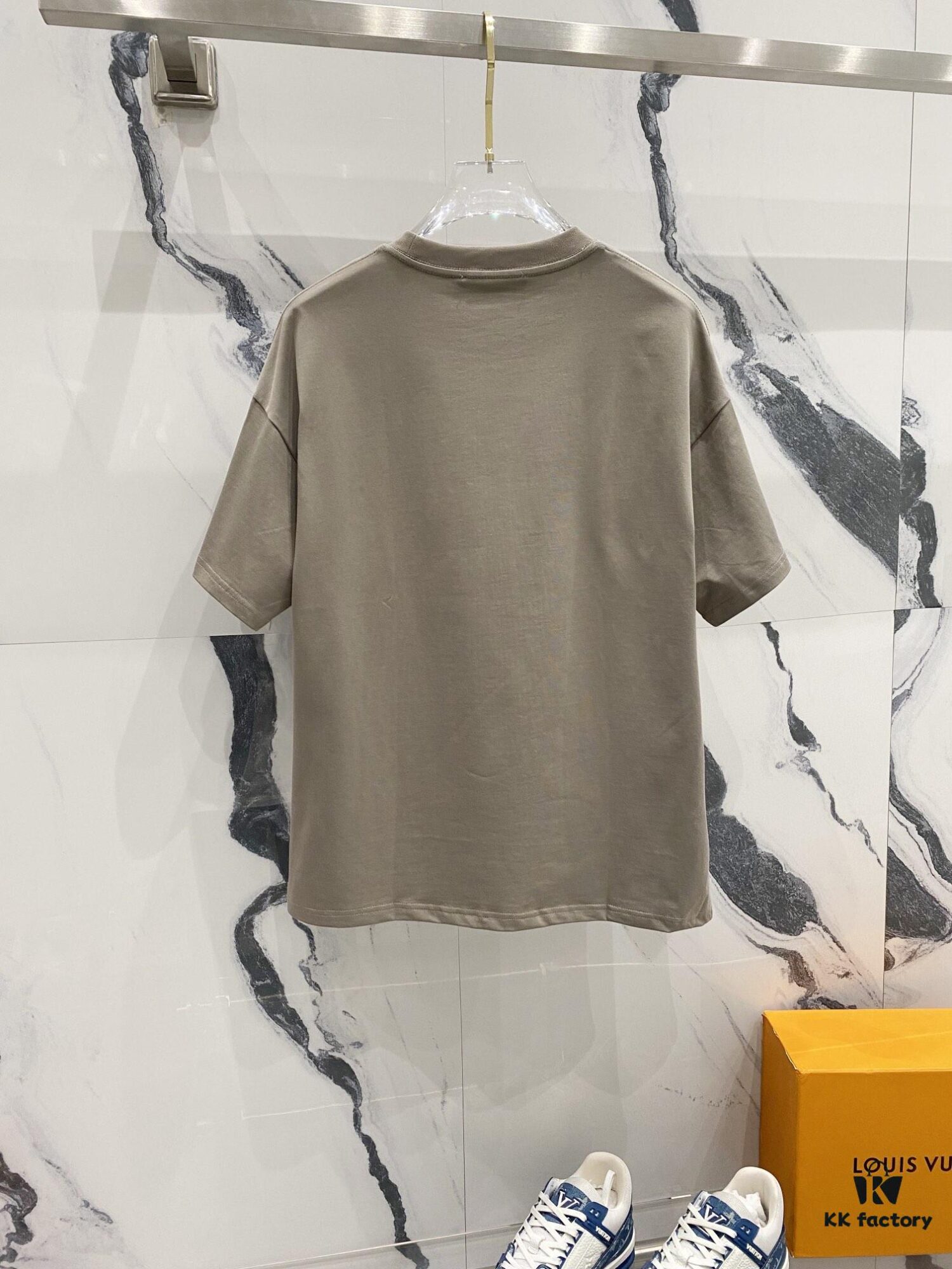 MOSCHINO 260g Crew Neck Short Sleeve T-Shirt with Cute Grey Bear and Letter Logo Print