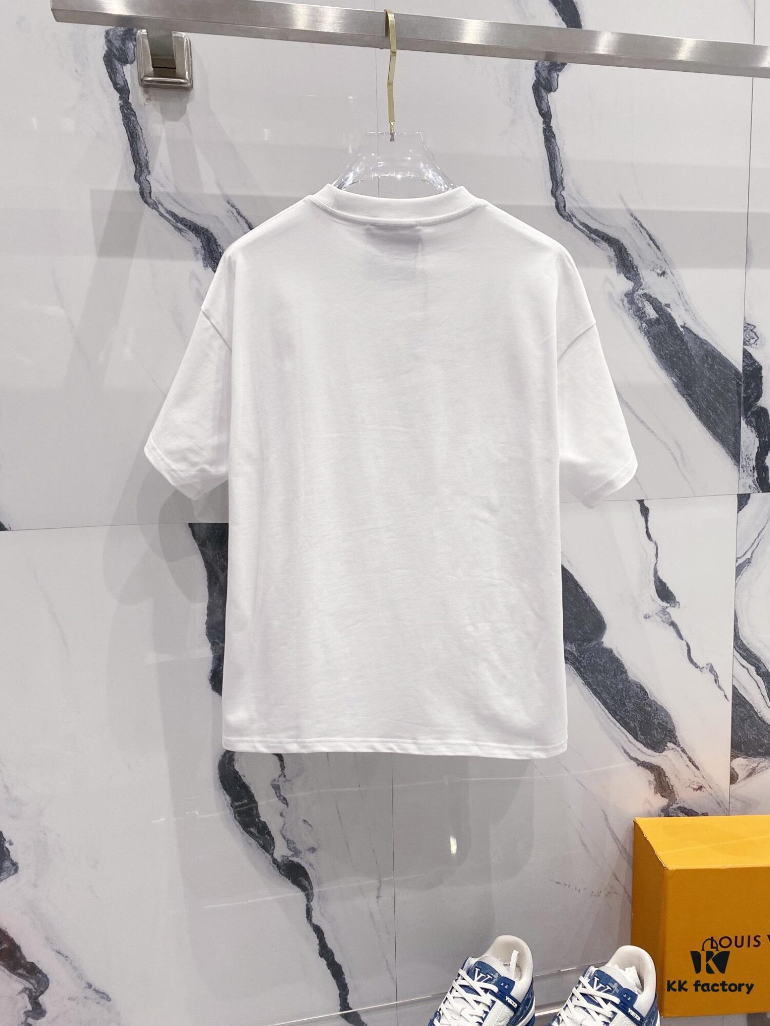 MOSCHINO 260g Crew Neck Short Sleeve T-Shirt with Cute Grey Bear and Letter Logo Print