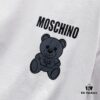MOSCHINO 260g Crew Neck Short Sleeve T-Shirt with Cute Grey Bear and Letter Logo Print