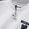 MOSCHINO 260g Crew Neck Short Sleeve T-Shirt with Cute Grey Bear and Letter Logo Print
