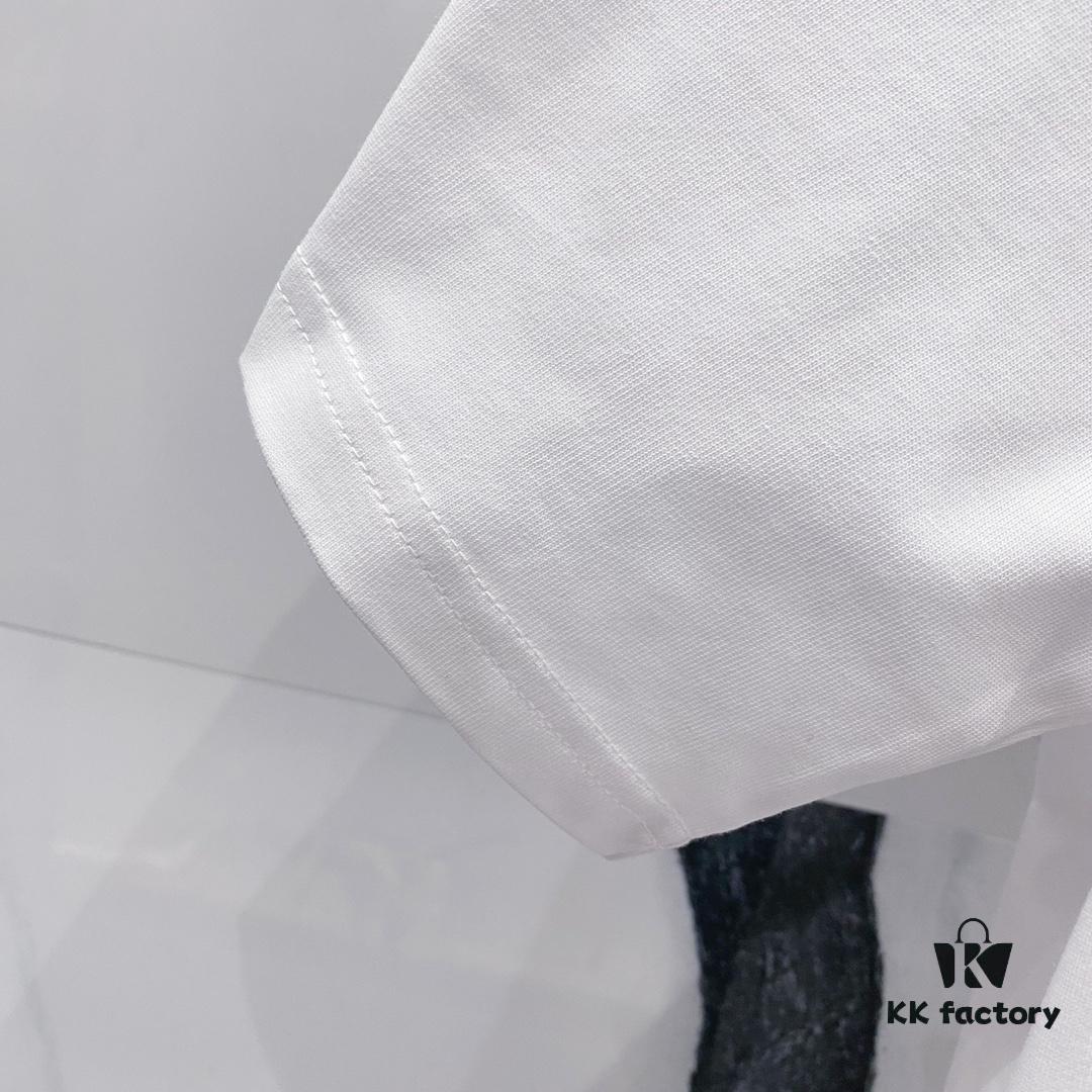 MOSCHINO 260g Crew Neck Short Sleeve T-Shirt with Cute Grey Bear and Letter Logo Print