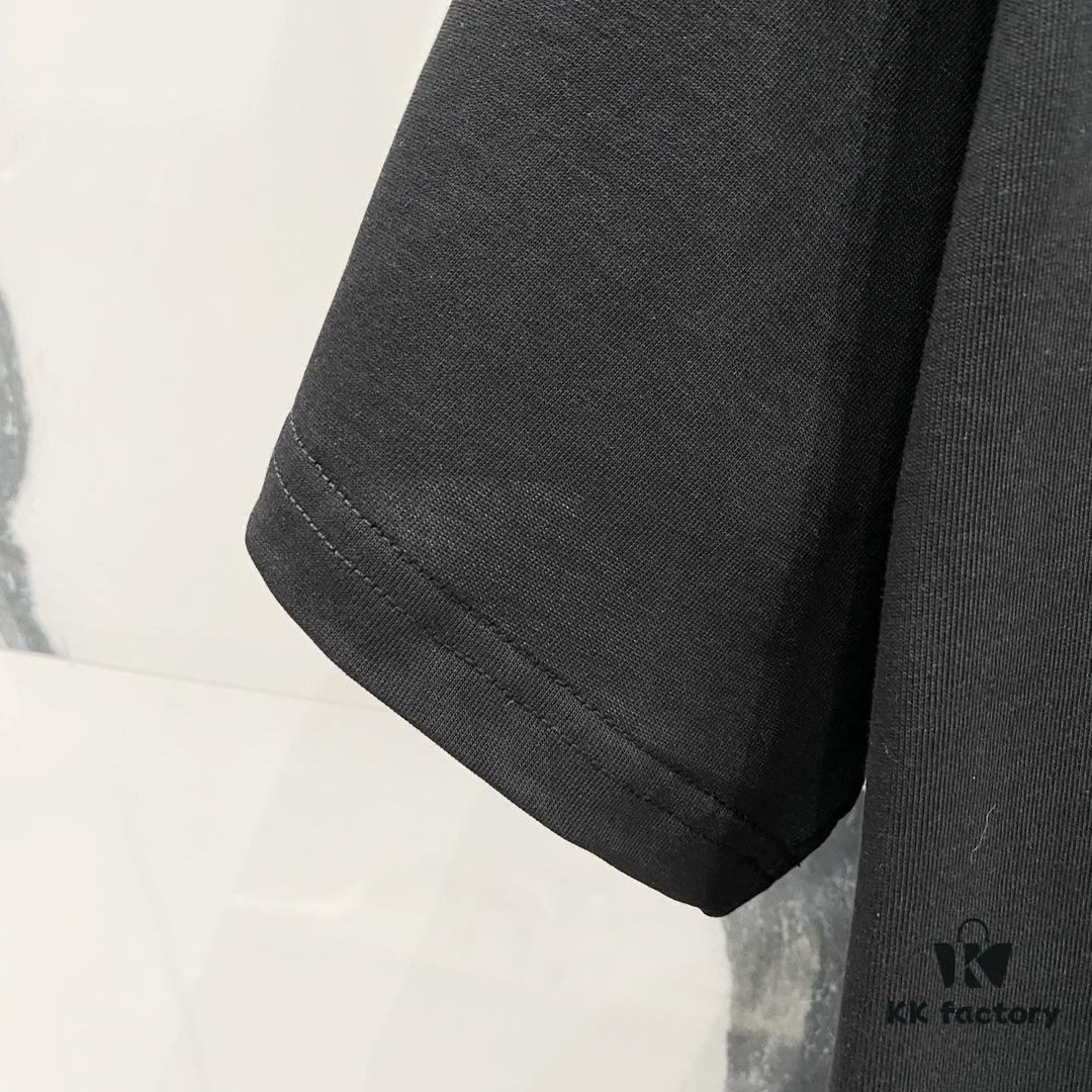 MOSCHINO 260g Crew Neck Short Sleeve T-Shirt with Cute Gray Bear and Letter Logo Print