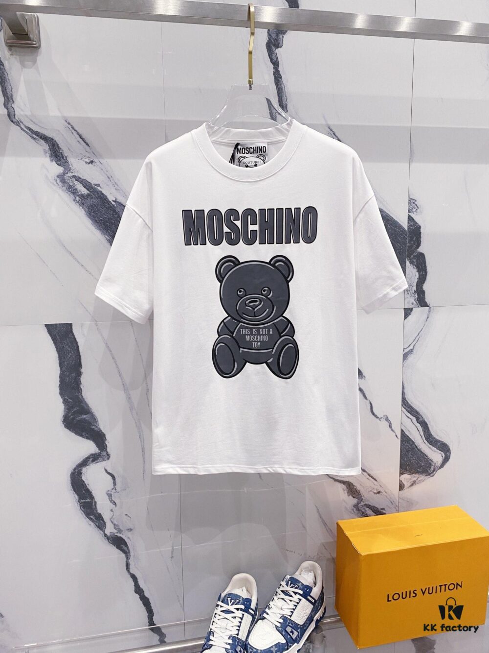 MOSCHINO Bear Logo Graphic Round-Neck Short-Sleeve T-Shirt 260g