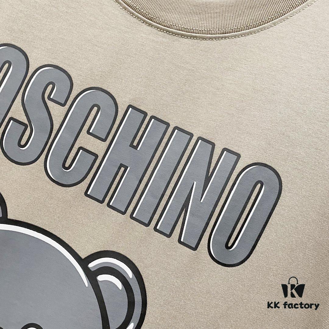 MOSCHINO Bear Logo Print Crew Neck Short Sleeve T-Shirt 260g