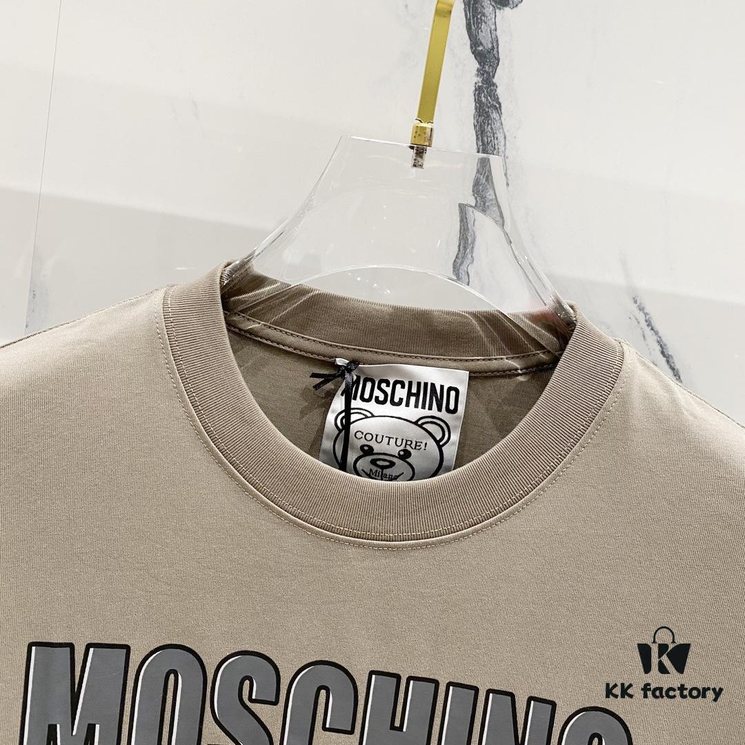 MOSCHINO Bear Logo Print Crew Neck Short Sleeve T-Shirt 260g