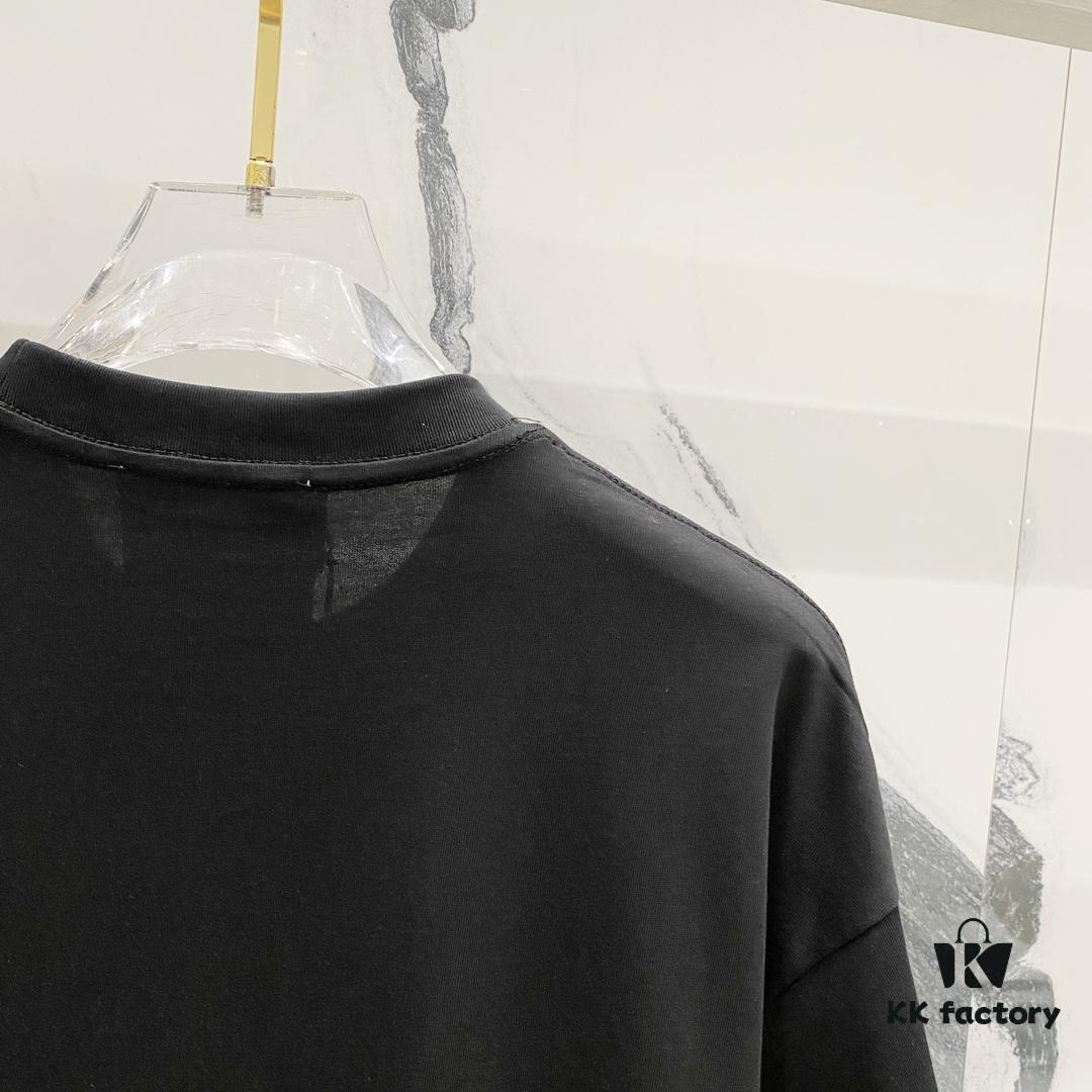 MOSCHINO 260g Crew Neck Short Sleeve T-Shirt with Cute Bear and Letter Logo Print