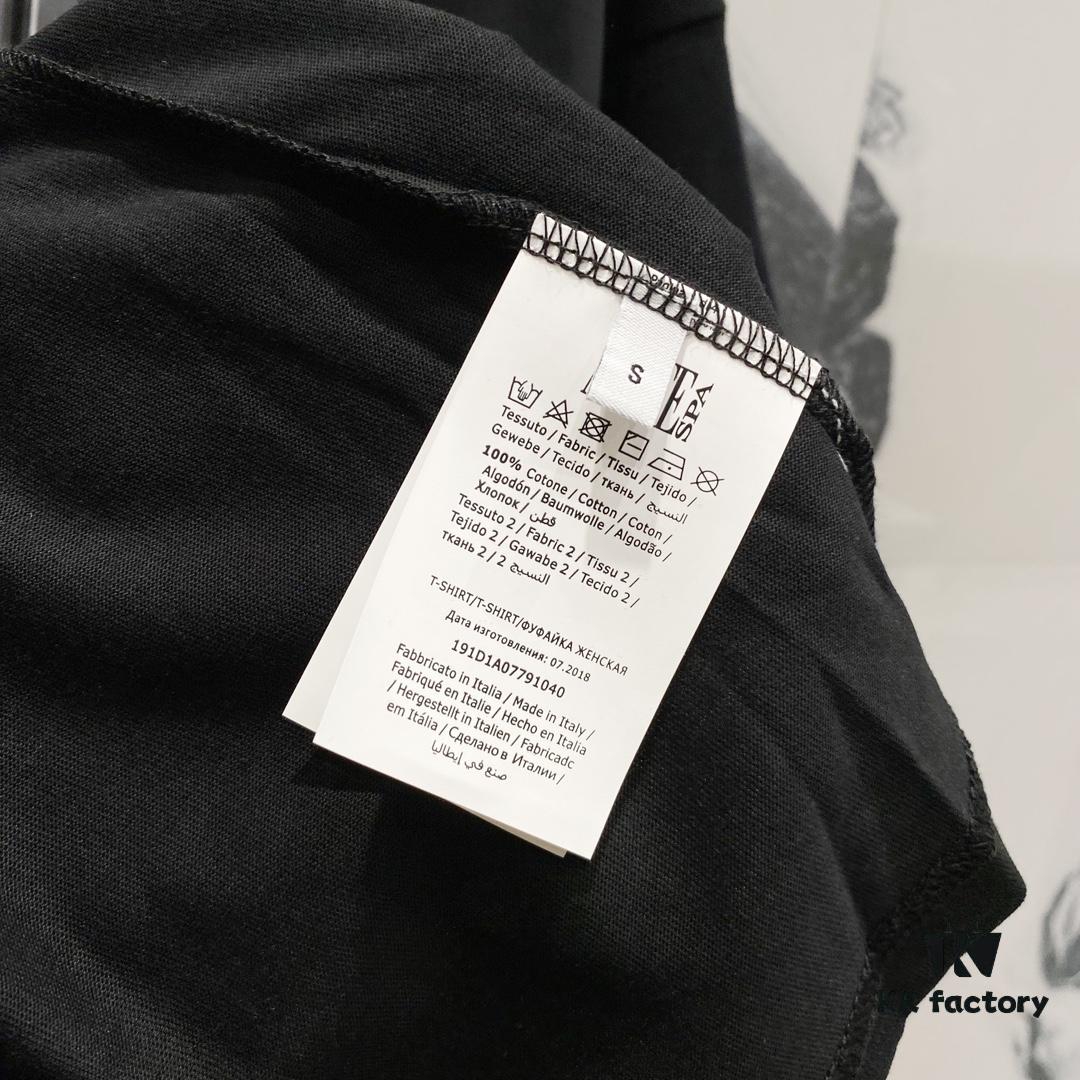 MOSCHINO 260g Crew Neck Short Sleeve T-Shirt with Cute Bear and Letter Logo Print