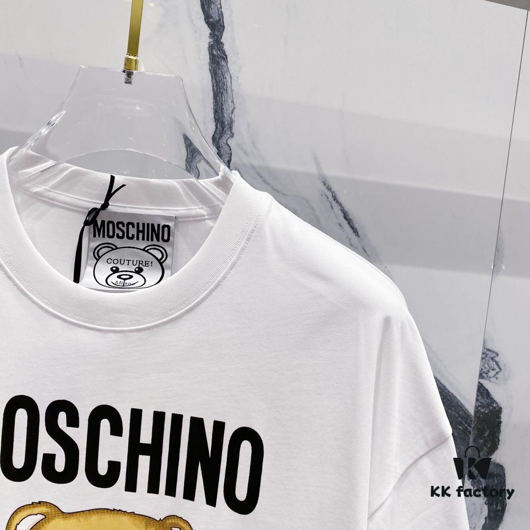 MOSCHINO Bear Logo 260g Crew Neck Short Sleeve T-Shirt