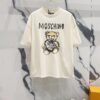 MOSCHINO Crew Neck Short Sleeve T-Shirt 260g with Brand Logo and Teddy Bear Print