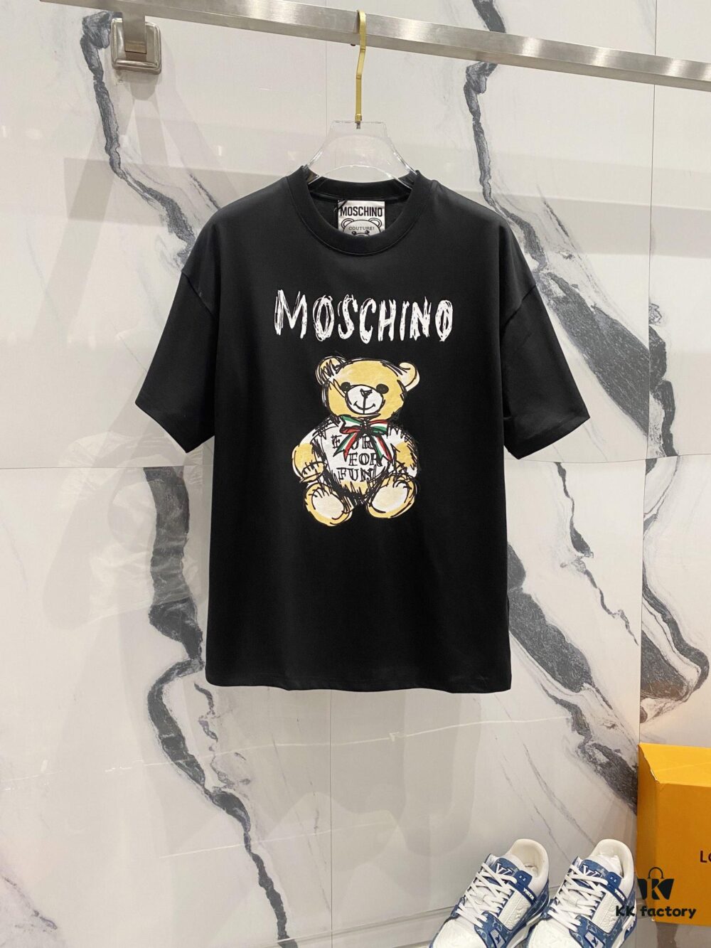 MOSCHINO Bear Logo Crew Neck Short Sleeve T-Shirt 260g