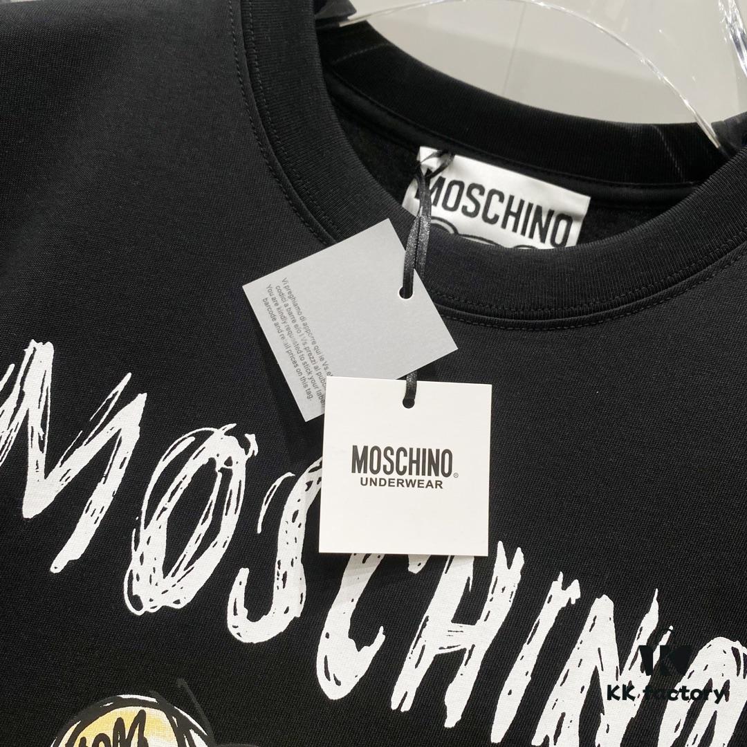 MOSCHINO Bear Logo Crew Neck Short Sleeve T-Shirt 260g