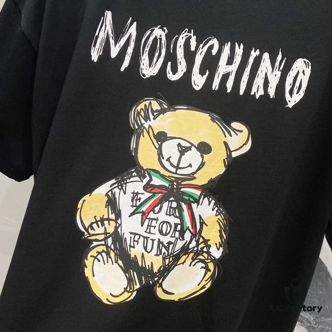 MOSCHINO Bear Logo Crew Neck Short Sleeve T-Shirt 260g