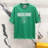 MOSCHINO 260g Crew Neck Short Sleeve T-Shirt with Classic Brand Logo Puff Print