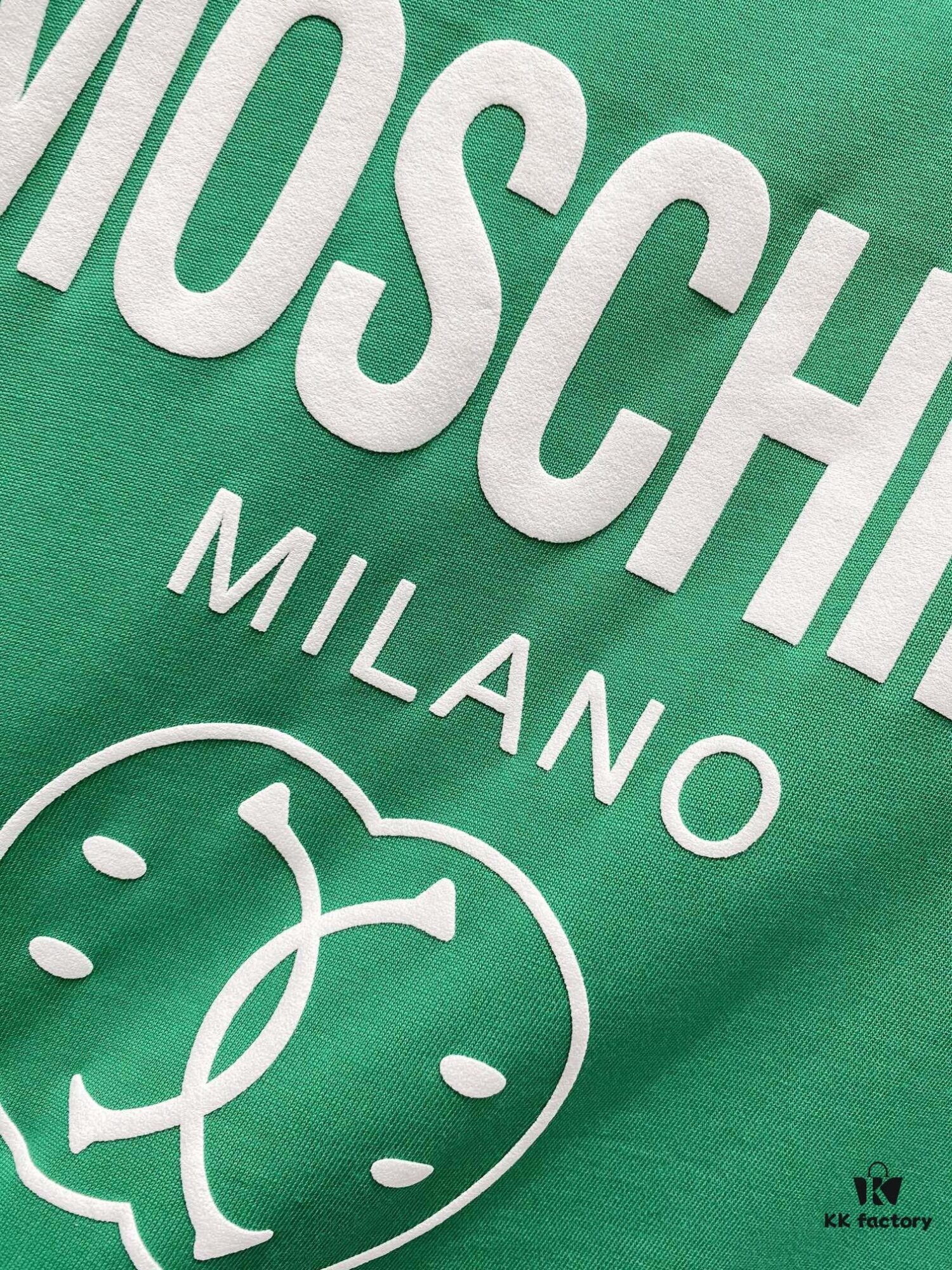 MOSCHINO 260g Crew Neck Short Sleeve T-Shirt with Classic Brand Logo Puff Print