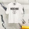 MOSCHINO 260g Crew Neck Short Sleeve T-Shirt with Classic Brand Letter Foil Logo