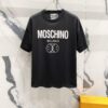 MOSCHINO 260g Crew Neck Short Sleeve T-Shirt with Classic Brand Logo Foil Print