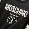 MOSCHINO 260g Crew Neck Short Sleeve T-Shirt with Classic Brand Logo Foil Print