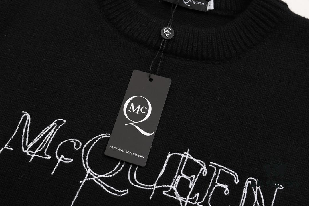 McQueen New Sweater with Embroidered Logo Woolen Pullover