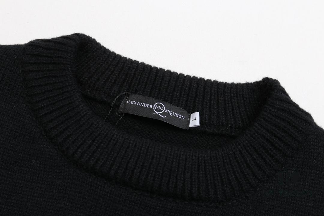 McQueen New Sweater with Embroidered Logo Woolen Pullover