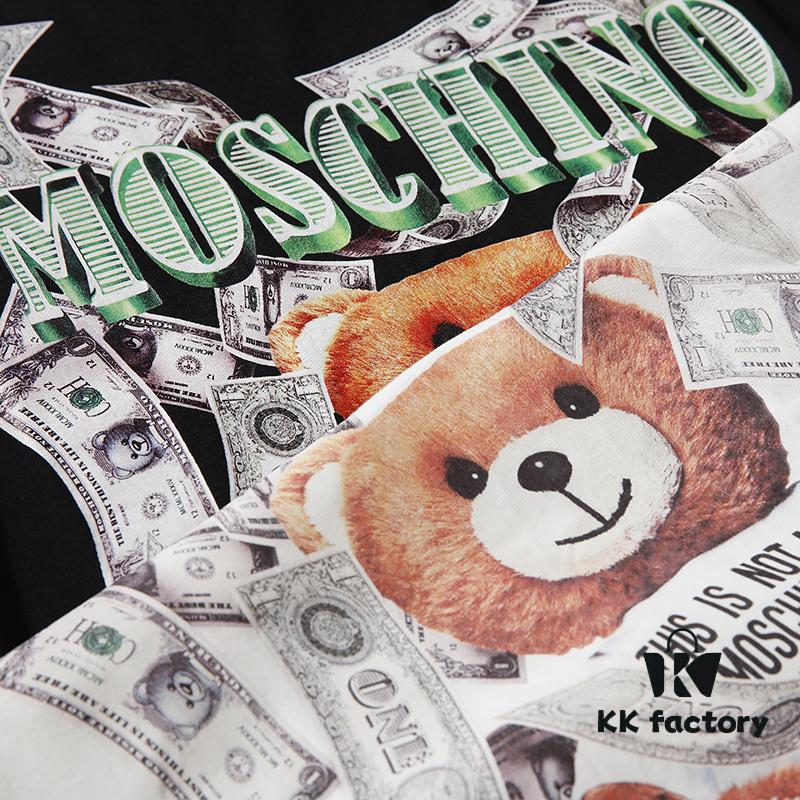Moschino New Arrival Bear Print Logo Digital Printing Design Black and White S-XXL
