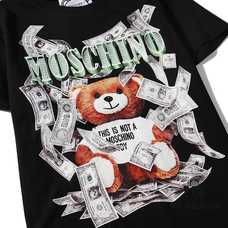 Moschino New Arrival Bear Print Logo Digital Printing Design Black and White S-XXL