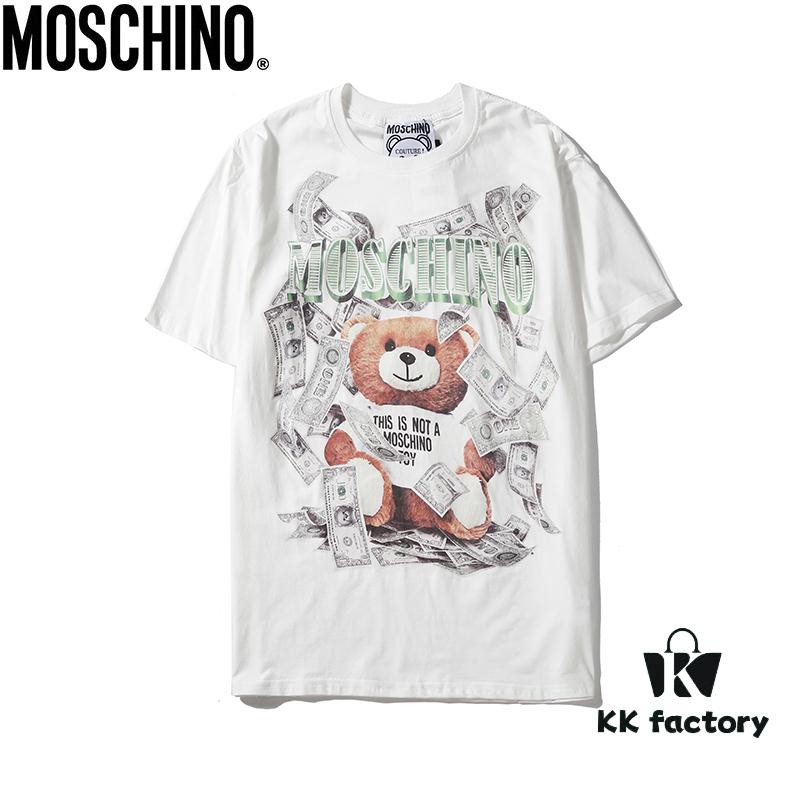 Moschino New Arrival Bear Print Logo Digital Printing Design Black and White S-XXL