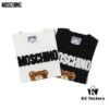 Q230#MOS 21 Spring New Arrival Super Cool Ice Ceramic Cotton Towel Embroidery Bear Short Sleeve T-Shirt Unisex Black and White S-XXL
