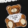 Q230#MOS 21 Spring New Arrival Super Cool Ice Ceramic Cotton Towel Embroidery Bear Short Sleeve T-Shirt Unisex Black and White S-XXL