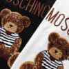MoS 2021 Spring New Arrival Short Sleeve T-Shirt with Flocked Bear 🐻 and Embroidered Letter Logo Unisex Black and White S-XXL