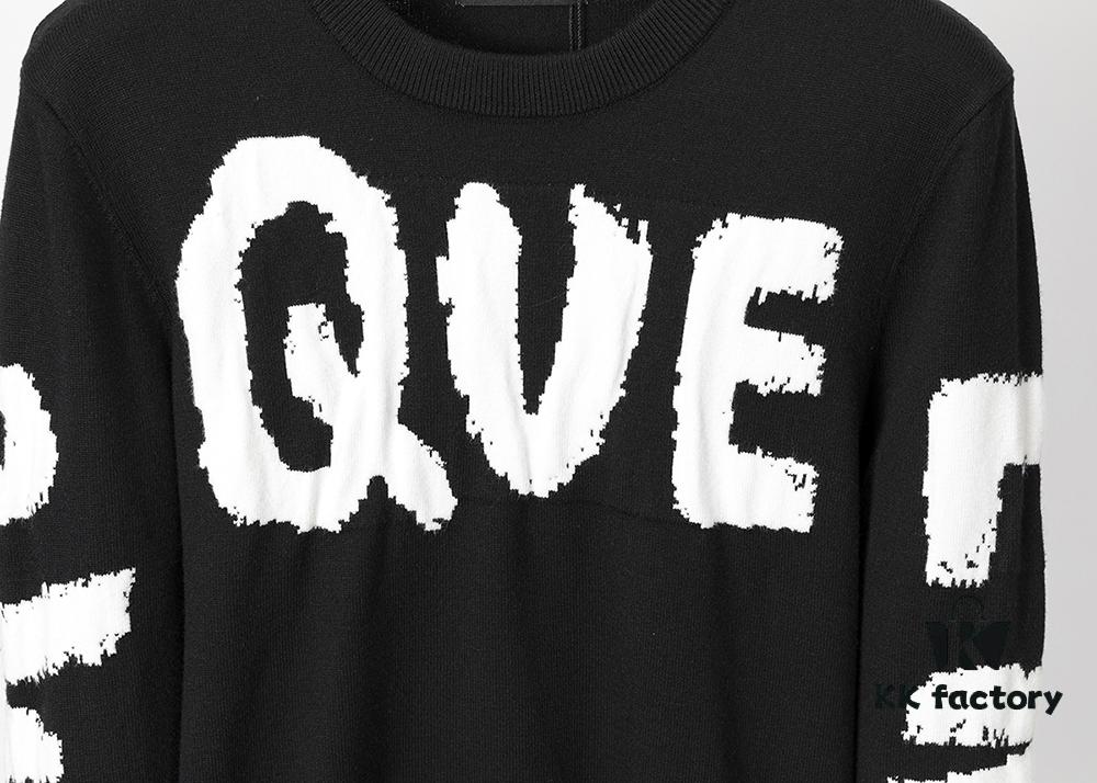 Winter New Round Neck Pullover Sweater 3066# - Classic McQueen Letter Jacquard, Stylish, High-End and Elegant, Thickened for Comfort and Warmth