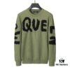 Winter New Round Neck Pullover Sweater 3066# - Classic McQueen Letter Jacquard, Stylish, High-End and Elegant, Thickened Comfortable Warm Clothing in Military Green