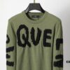 Winter New Round Neck Pullover Sweater 3066# - Classic McQueen Letter Jacquard, Stylish, High-End and Elegant, Thickened Comfortable Warm Clothing in Military Green