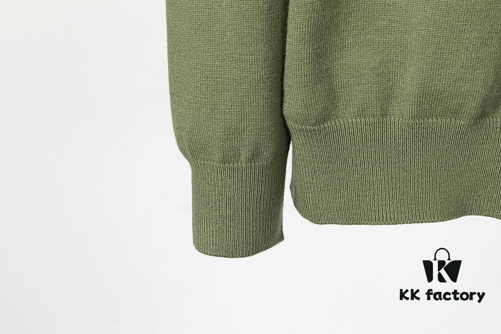 Winter New Round Neck Pullover Sweater 3066# - Classic McQueen Letter Jacquard, Stylish, High-End and Elegant, Thickened Comfortable Warm Clothing in Military Green