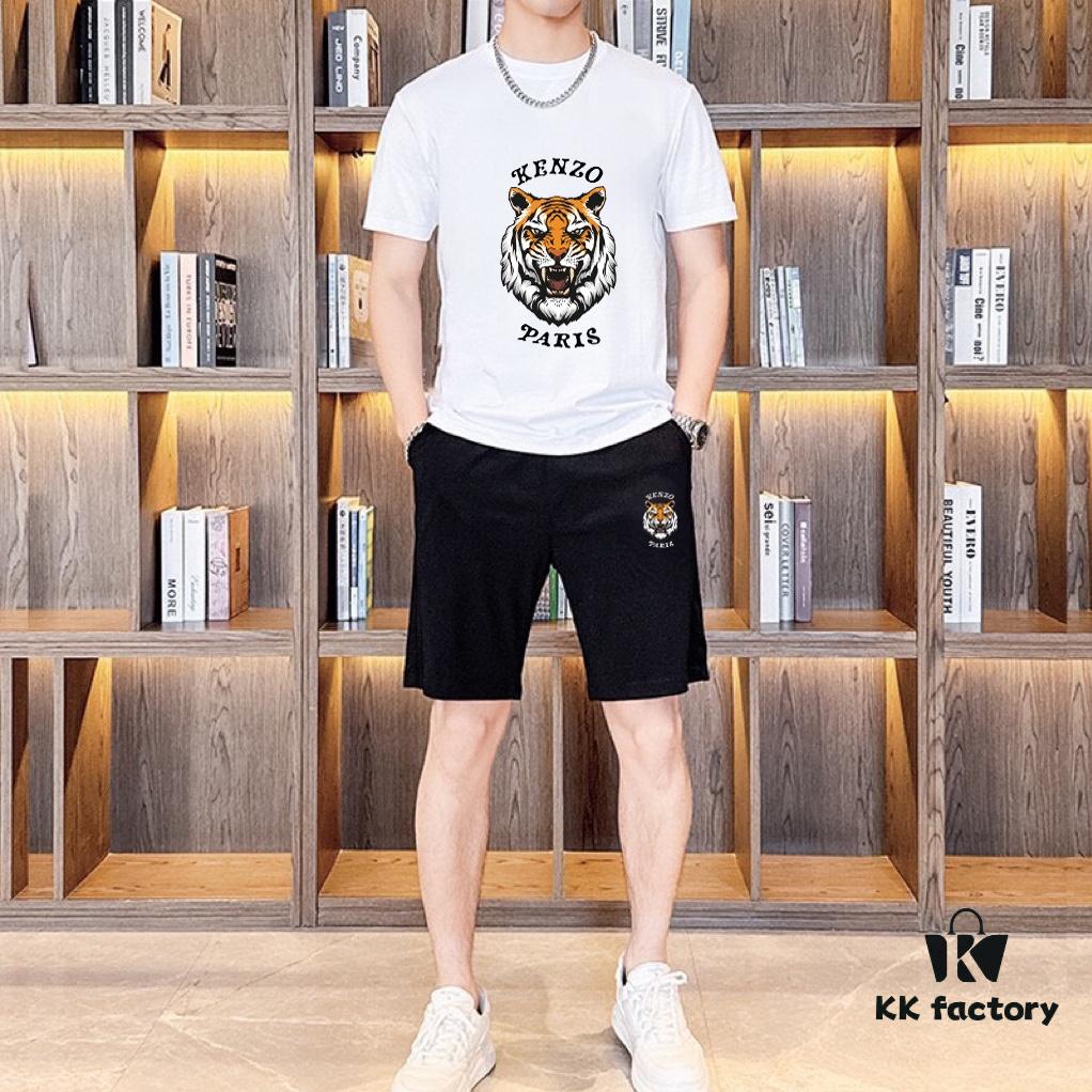 KENZO 2025 New Men's Short Sleeve T-Shirt and Shorts Set! Official Website Synchronized Sales! High-End Version Available on Market! Exquisitely Soft and Comfortable Fabric! Enhanced Three-Dimensional Tailoring with Excellent Silhouette for Ultimate Wearing Comfort!