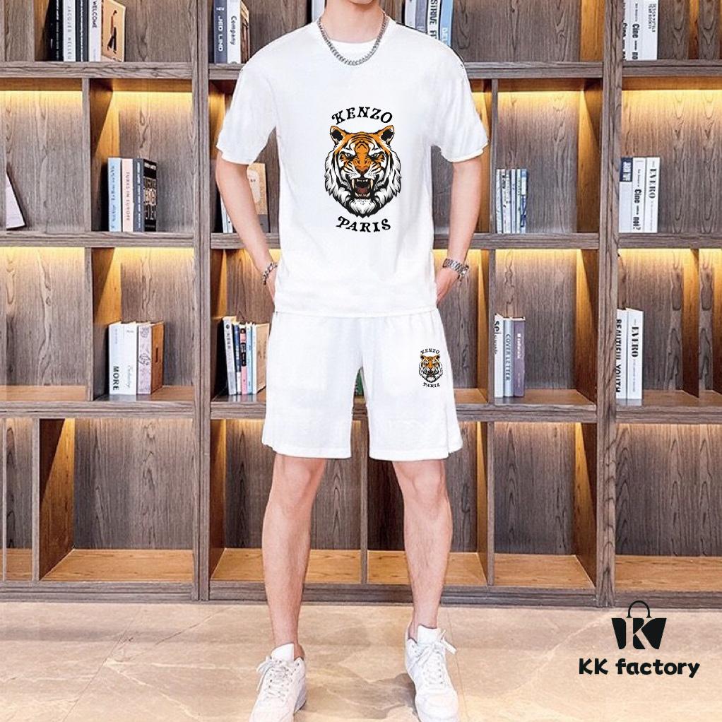 KENZO 2025 New Men's Short Sleeve T-Shirt and Shorts Set! Official Website Synchronized Sales! High-End Version Available on Market! Exquisitely Soft and Comfortable Fabric! Enhanced Three-Dimensional Tailoring with Excellent Silhouette for Ultimate Wearing Comfort!