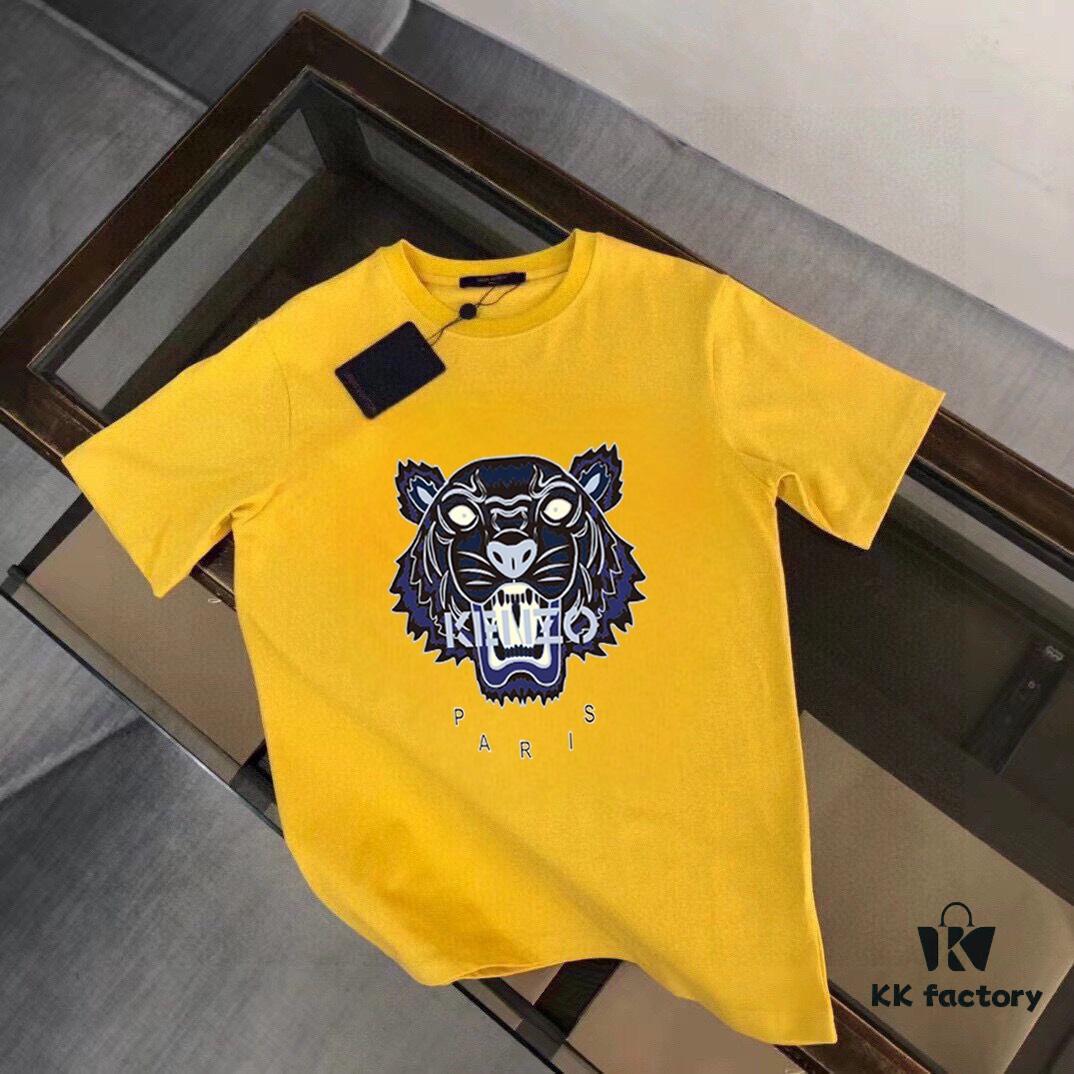 KENZO Men's Casual Short-Sleeve T-Shirt, Spring/Summer 2025 New Arrival, Premium Logo Embroidery, High-End Fabric and Tailoring