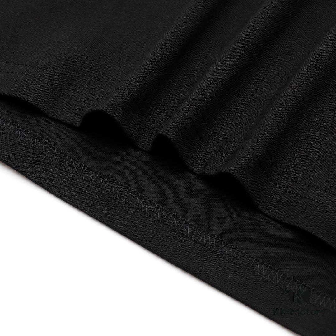 KENZO KZ 25 Early Spring New Arrival Black Label White Embroidered Letter Short Sleeve T-Shirt