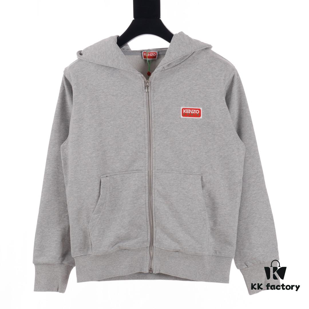 KENZO KZ 23FW Square Logo Hooded Zip-Up Sweatshirt